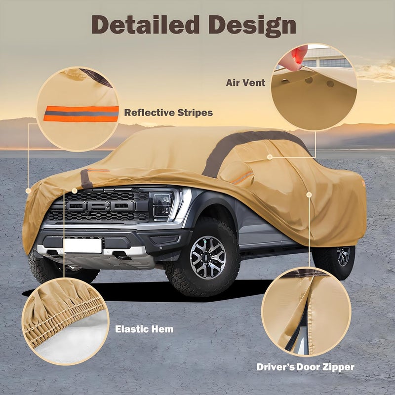 FSGRICH Car Cover Waterproof All Weather Compatible with Ford F150, Outdoor Anti-UV Sun Rain Protection Full Exterior Cover - Image 2